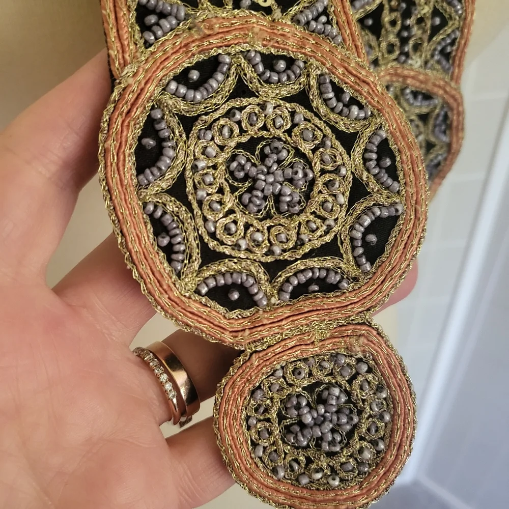 Vintage Beaded Hook Closure Belt - Picture 2 of 6